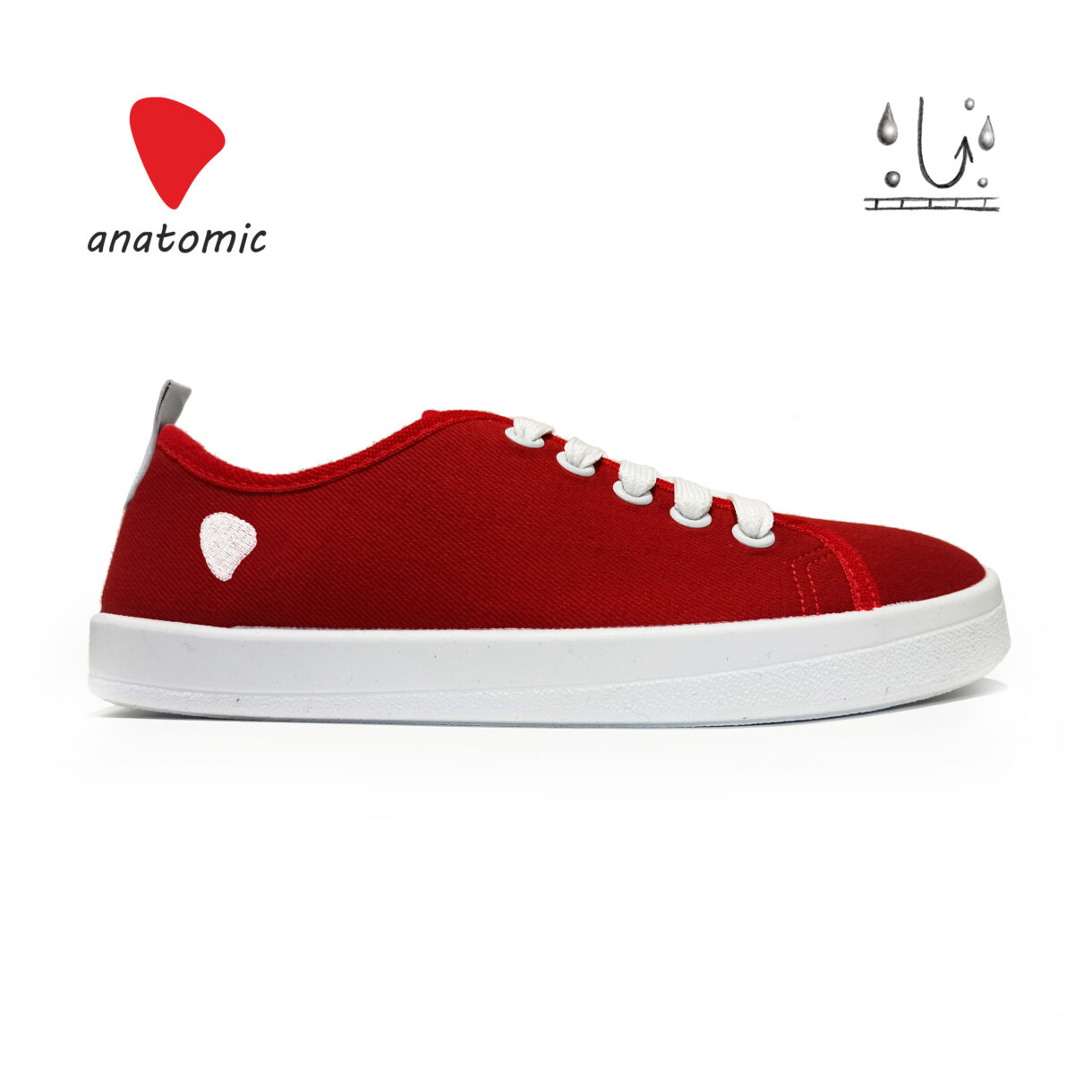 Anatomic barfotasneakers - Röd vattenavstötande
